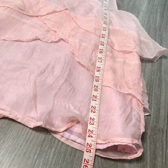 Cynthia Rowley Silk Pink Chiffon Tier Y2K Tank Womens M - Picture 4 of 7